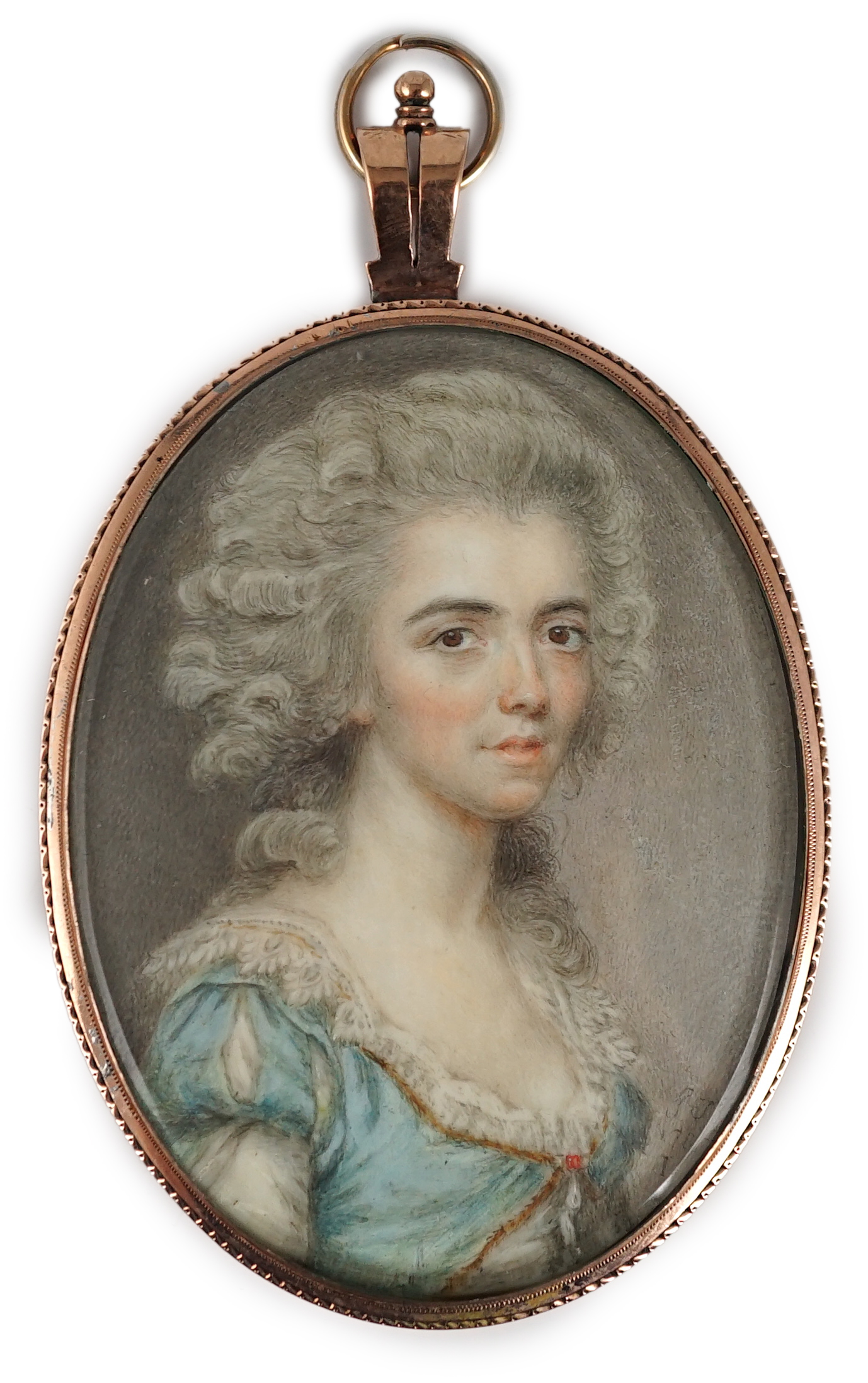 John Smart (British, 1742-1811), Portrait miniature of a lady, oil on ivory, 5.6 x 4.1cm. CITES Submission reference 7L721KC3